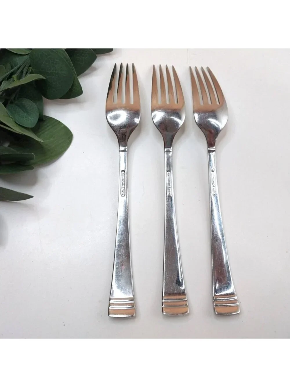 Set Of 3 Lenox Federal Platinum 18/10 Stainless Steel Dinner Forks